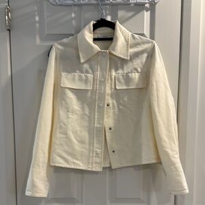 Vince Cream Jean Jacket Cropped Minimalist Design